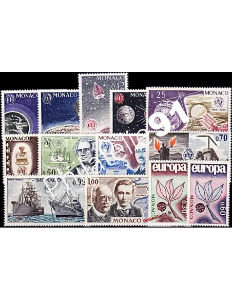 Timbres de Monaco - Année complète 1965 neuve