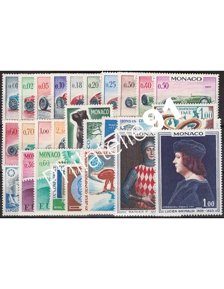 Monaco, Année complète1967, collection timbres Monaco