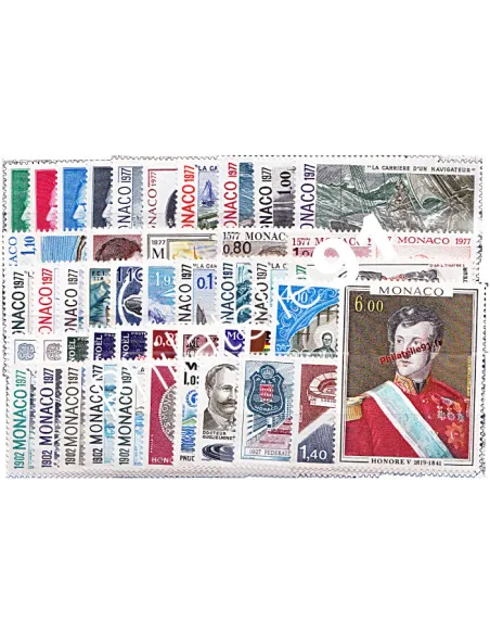 Timbres de Monaco - Année complète 1977 neuve