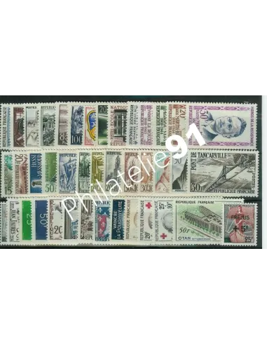 Année complète de timbres de France 1959* -Timbres neufs avec charnières