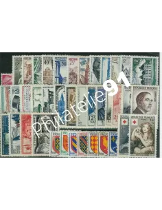 Année complète de timbres de France 1954, collection timbres de France