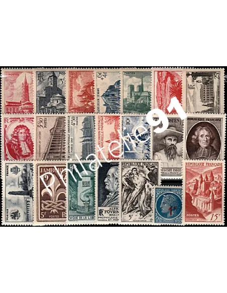 Année complète de France 1947 - Timbres neufs avec charnières
