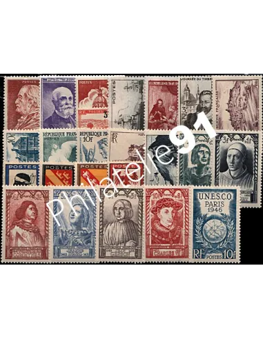 Année complète de France 1946 - Timbres neufs avec charnière