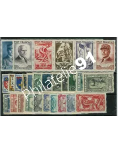 année complète 1943, collection timbres France