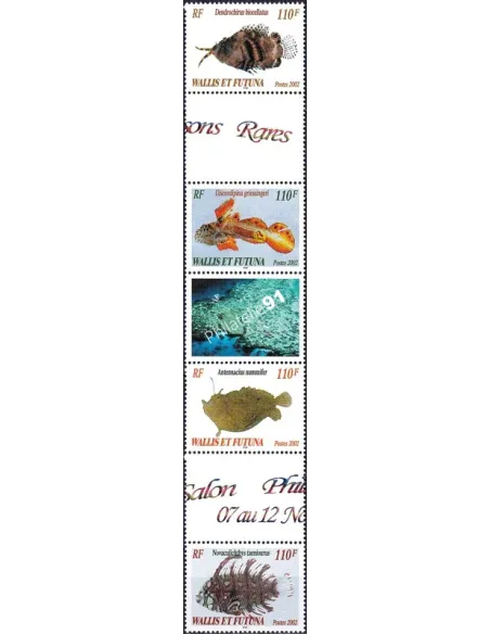 Wallis et Futuna, n° 583A neuf, bande avec vignettes, timbres Dom-Tom