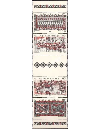 Wallis et Futuna, n° 671A neuf, bande avec vignette, timbres Dom-Tom