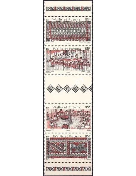Wallis et Futuna, n° 671A neuf, bande avec vignette, timbres Dom-Tom