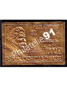 GABON - Timbre n° 41 - Poste Aérienne - Timbre en Or -