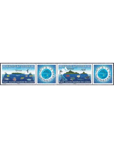 Wallis et Futuna, n° 908A neuf, paire avec vignettes, timbres Dom-Tom