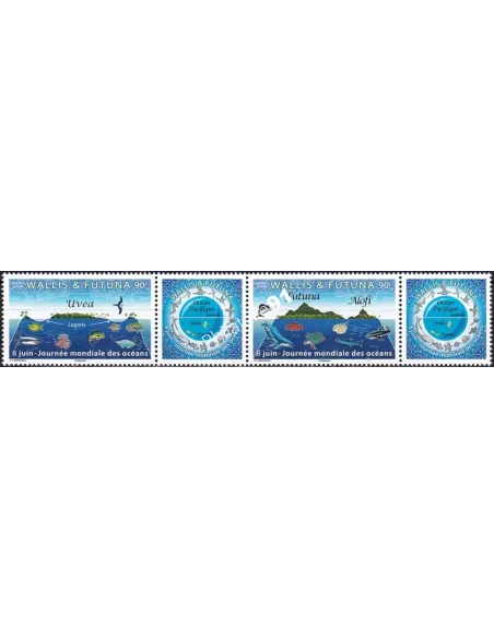 Wallis et Futuna, n° 908A neuf, paire avec vignettes, timbres Dom-Tom