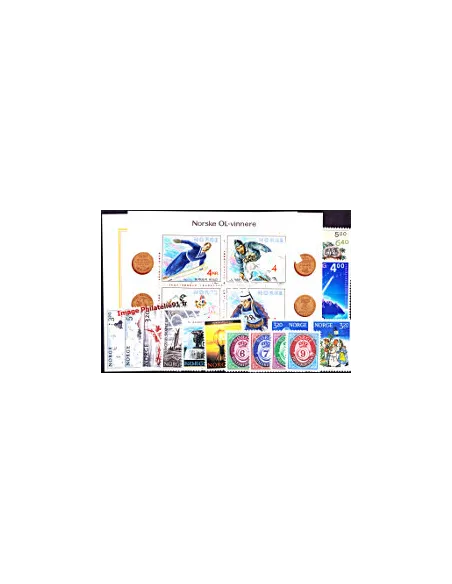 Timbres de Norvège - Année complète neuve 1991