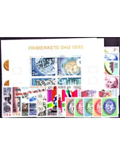 Timbres de Norvège - Année complète neuve 1992