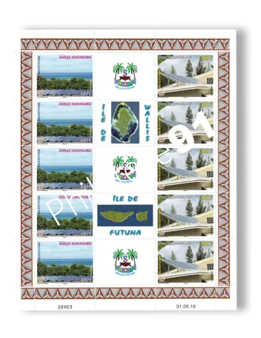 Wallis & Futuna, n° 737 à 738 neufs, en feuille, timbres Dom-Tom