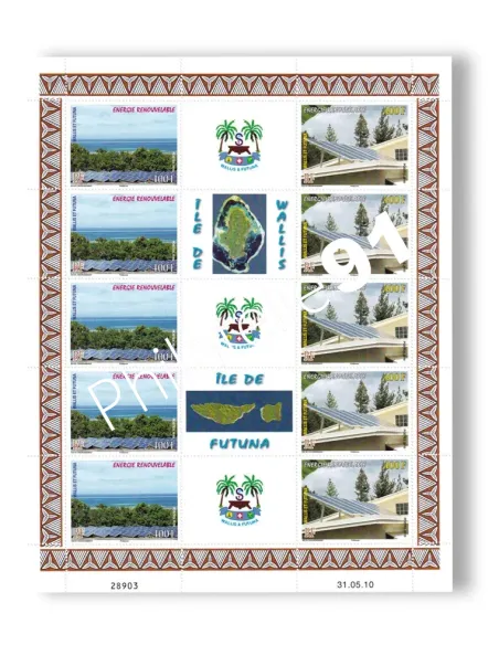 Wallis & Futuna, n° 737 à 738 neufs, en feuille, timbres Dom-Tom