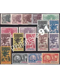 SÉNÉGAL, n° 30 à 46 charnière, collection timbres colonies françaises