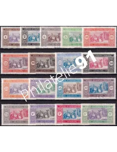 SÉNÉGAL, n° 53 à 69 charnière, collection timbres colonies françaises