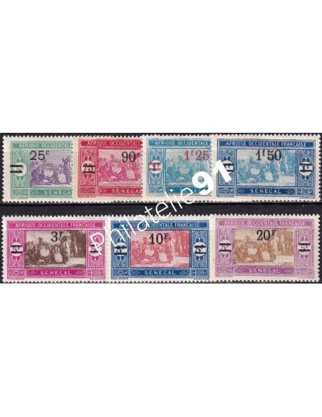 SÉNÉGAL, n° 95 à 101 charnière, collection timbres colonies françaises