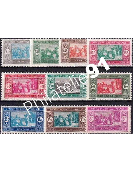 SÉNÉGAL, n° 102 à 109 charnière, timbres colonies françaises