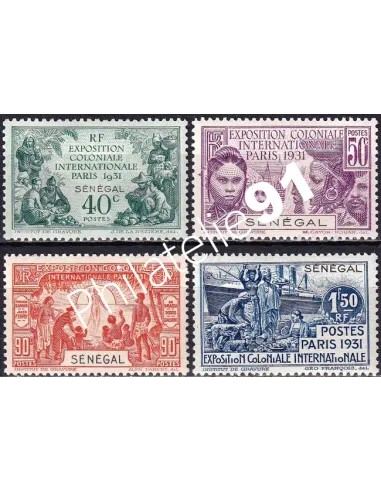 SÉNÉGAL, n° 110 à 113 charnière, timbres colonies françaises