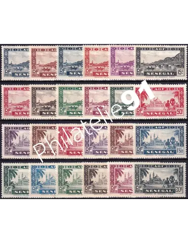 SÉNÉGAL, n° 114 à 137 charnière, timbres colonies françaises
