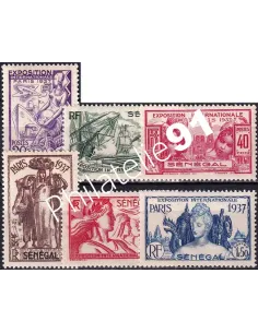 SÉNÉGAL, n° 138 à 143 charnière, timbres colonies françaises