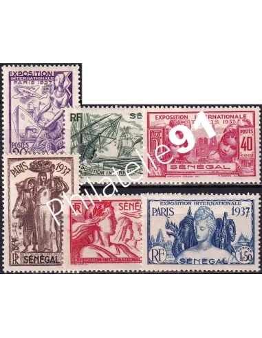 SÉNÉGAL, n° 138 à 143 charnière, timbres colonies françaises