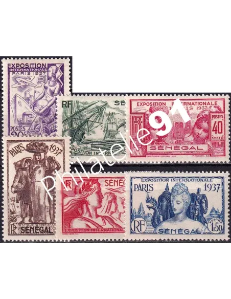 SÉNÉGAL, n° 138 à 143 charnière, timbres colonies françaises