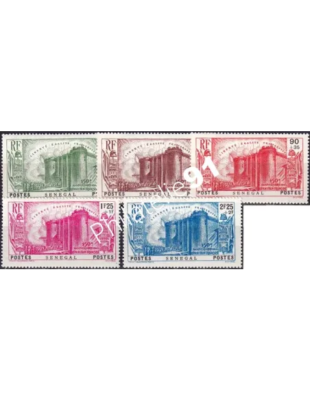 SÉNÉGAL, n° 155 à 159 charnière, timbres colonies françaises
