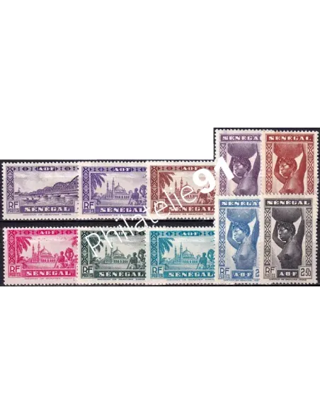 SÉNÉGAL, n° 160 à 169 charnière, timbres colonies françaises