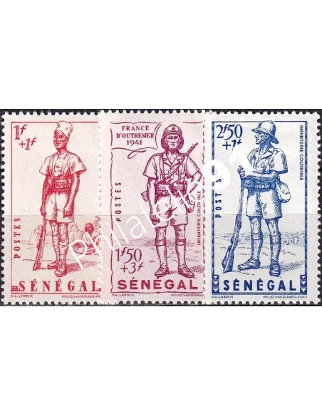 SÉNÉGAL, n° 170 à 172 charnière, timbres colonies françaises