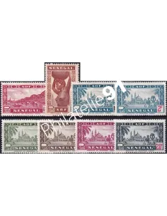 SÉNÉGAL, n° 179 à 186 charnière, timbres colonies françaises