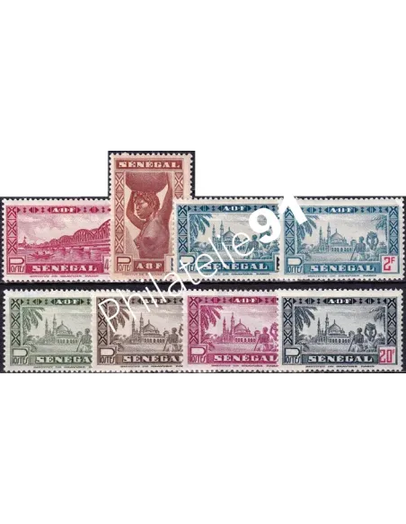 SÉNÉGAL, n° 179 à 186 charnière, timbres colonies françaises