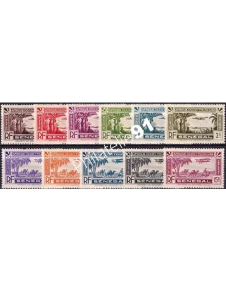 SÉNÉGAL, PA n° 1 à 11 charnière, timbres colonies françaises