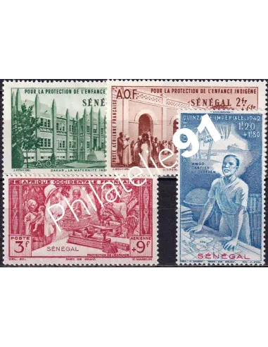 SÉNÉGAL, PA n° 18 à 21 charnière, timbres colonies françaises