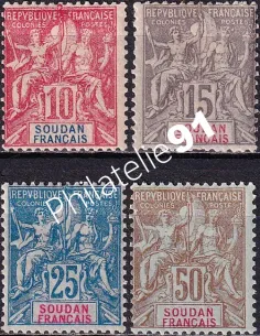 SOUDAN, n° 16 à 19 charnière, timbres des colonies françaises