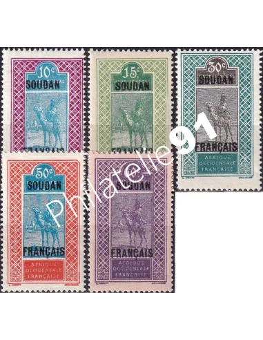 SOUDAN, n° 37 à 41 charnière, timbres des colonies françaises