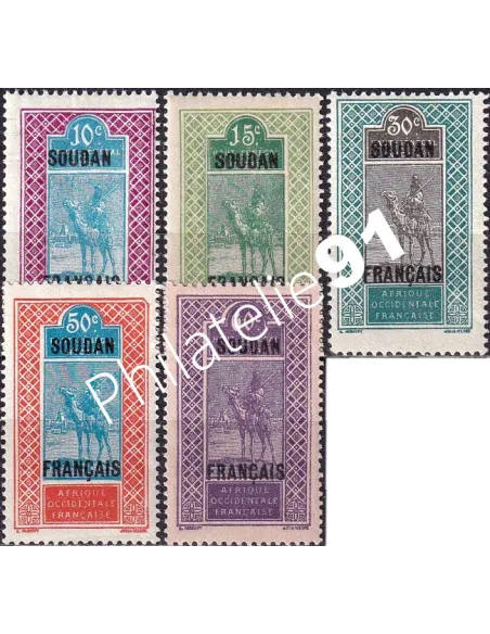 SOUDAN, n° 37 à 41 charnière, timbres des colonies françaises