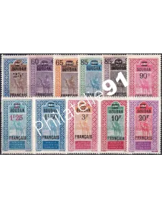 SOUDAN, n° 42 à 52 charnière, timbres des colonies françaises
