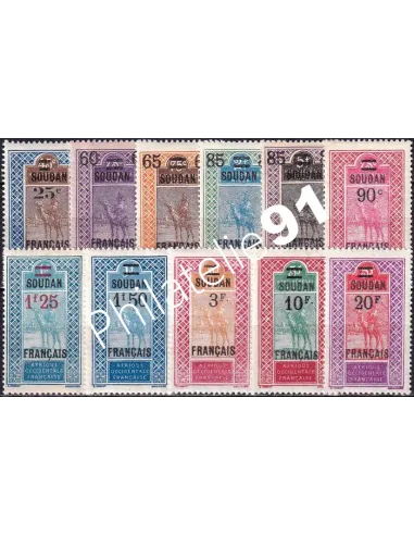 SOUDAN, n° 42 à 52 charnière, timbres des colonies françaises