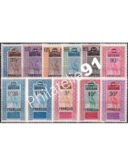 SOUDAN, n° 42 à 52 charnière, timbres des colonies françaises