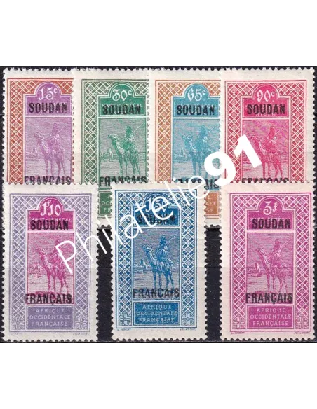 SOUDAN, n° 53 à 59 charnière, timbres des colonies françaises