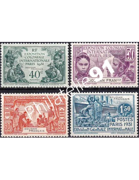 SOUDAN, n° 89 à 92 charnière, timbres des colonies françaises
