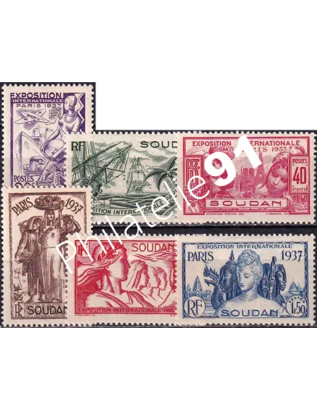 SOUDAN, n° 93 à 98 charnière, timbres des colonies françaises