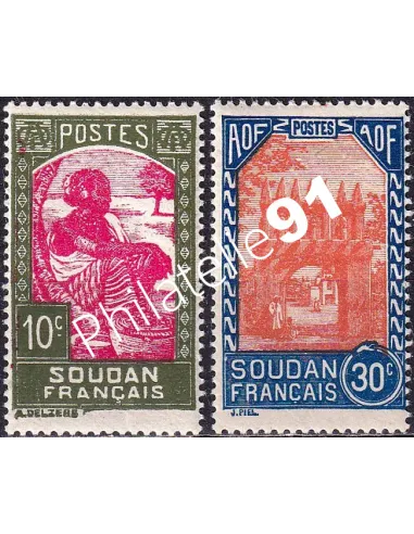 SOUDAN, n° 131 à 132 charnière, timbres des colonies françaises