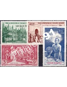 SOUDAN, PA n° 6 à 9 charnière, timbres des colonies françaises