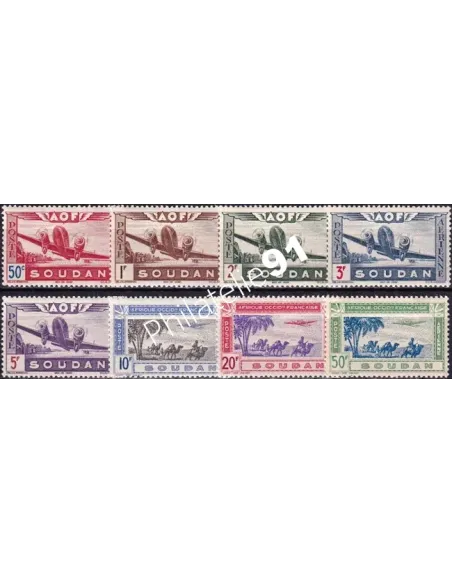 SOUDAN, PA n° 10 à 17 charnière, timbres des colonies françaises