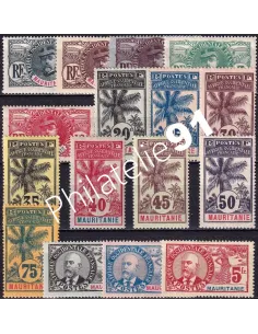 Mauritanie, n° 1 à 16 charnière, timbres Colonies françaises