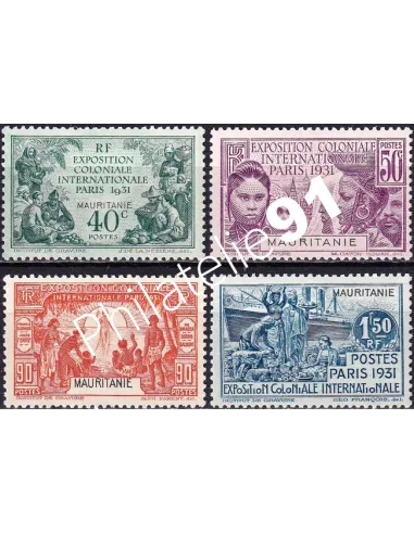 Mauritanie, n° 62 à 65 charnière, timbres Colonies françaises