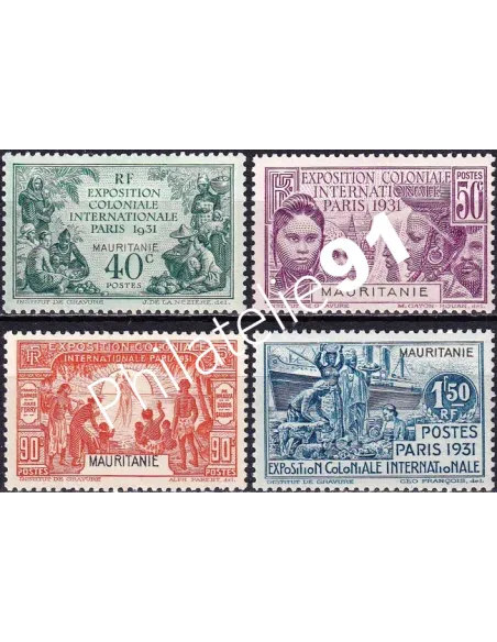 Mauritanie, n° 62 à 65 charnière, timbres Colonies françaises