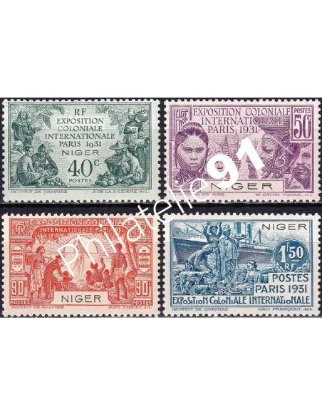 NIGER, n° 53 à 56 charnière, Timbres des colonies françaises